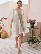 Lockere V-Ausschnitt Mesh Strand Cover Up Bademode
